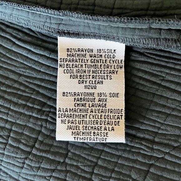 Eileen Fisher Rayon Silk Open Jacket Small Petite Crinkle Muslin Texture Gray PS - Picture 8 of 9